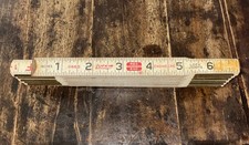 Vintage LUFKIN 066D 6ft Wood Folding Ruler Red End Engineers Brass Lock Joints  picture