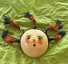 Vintage Mexican Hand Painted Coconut Shell Mask(33) Needs hassle glued picture