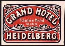 Grand Hotel Heidelburg  Baden-Württemberg Germany Vintage Luggage Label picture