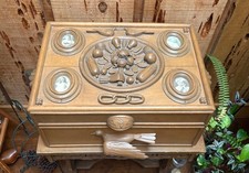 Antique 1903 Hand Carved Folk Art Photo Memory Box by Ex-Confederate Soldier  picture