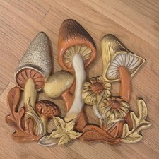 Vintage 1974 Miller Studio Rare Funky Mushroom 3D Wall Art Plaque  Retro picture