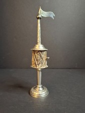 Antique 800 Silver Filigree Besamim Spice Tower Havdalah Judaica Flag 86g picture