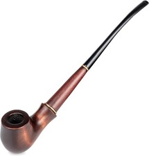 Dr. Watson - Churchwarden Tobacco Pipe Hand Carved Fits 9mm filter, Lady Blues picture