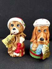 Vintage Jasco Dog Christmas Ornaments Critter Bells 1980 Lot Of 2 picture