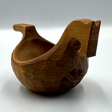 VTG Hand Carved Wood Kovsh Traditional Scandinavian Bird Ale Bowl Wedding Cup picture
