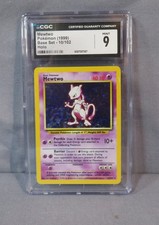 MEWTWO Pokemon 1999 Base Set HOLO Card #10/102 CGC 9 Mint picture