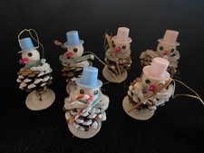 Vtg Christmas Pinecone MCM Ornaments Lot x 6 Japan picture