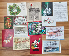 Vintage 1970-90s Used Christmas Greeting Cards Scrapbook Craft Ephemera 40 cards picture