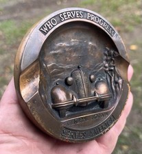 Vintage 1930s Bronze General Motors Auto Car Ashtray  picture