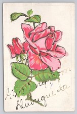 Postcard Embossed Flowers Greetings From Unknown Town Divided Back Early 1900s picture