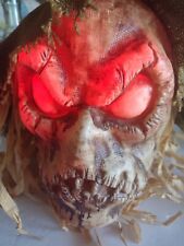 Halloween Prop Scarecrow Face Lights Up and Says 2 Phrases Scary Voice Year 2010 picture