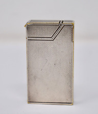 Vintage Dunhill Broadboy Silver Plated, Engine Turned Barley Lighter - England picture