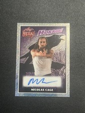 NICKOLAS CAGE 2026 LEAF METAL HALLOWEEN HORROR AUTO SHIMMER 1/1 CON AIR picture