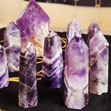 Wholesale 4PCS Chevron Dream Amethyst Crystal Tower Point Wand Specimens Obelisk picture