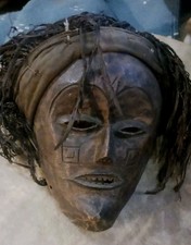 *AWESOME OLDER AFRICAN HEALING MASK  VERY COOL HAND CARVED TRIBAL CEREMONY* picture