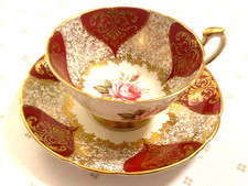Paragon Tea Cup and Saucer E157E Cabbage Rose 1950's.-E519 picture