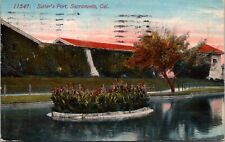 Sacramento California CA Sutters Fort  Park Lake c1910s Postcard picture