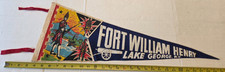 VINTAGE FORT WILLIAM HENRY LAKE GEORGE NEW YORK STITCHED FELT PENNANT 26