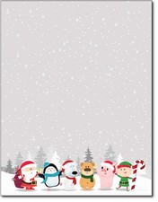 Winter Friends Holiday Christmas Stationery Paper 80 PCS Letter Writing picture