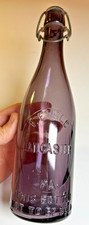 Antique ENGLE Lancaster Pennsylvania Amethyst Purple Bottle Blobtop Blob Top picture