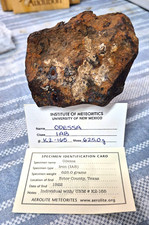 Odessa Iron Meteorite 625g Complete Individual – UNM #K2-165 Aerolite Provenance picture