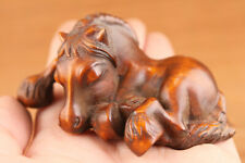 Japanese old boxwood hand carved horse statue netsuke  Memorabilia Figurines picture