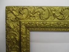 Old Large-Wide Carved Wood Gold Gilt  Pic/Art Frame Fits 16 