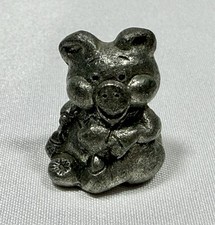 Vintage 1981 Hudson Pewter Miniature Pig Figurine .75