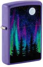 Zippo 48565, Nature's Northern Lights Design, Purple Matte Lighter picture