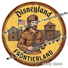 Western Frontier Theme Park Theme Park Round Tin Sign Style Reproduction 12in picture