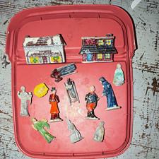 Vintage Metal Lead Slush Mold Christmas Village Lot 1930s-1950s Barclay Manoil S picture