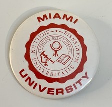 Miami University Seal Pinback Button Red White Oxford Ohio Academic Emblem picture