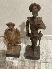 VTG Ouro Artesania Spain Don Quixote and Sancho Panza Wood Figurines (No Spear) picture