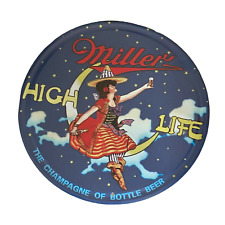 Miller High Life Beer Round Metal Enameled Bar Sign picture