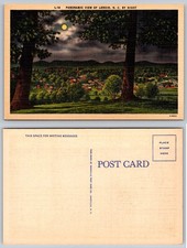 Vintage Lenoir NC Night View Postcard Asheville PC Co Linen Style Moon Trees picture