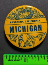 Vintage Michigan Rose Bowl College Football Pinback Pin picture