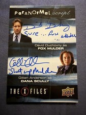 X-Files Monsters Of The Week Gillian Anderson David Duchovny Inscribed Auto Card picture