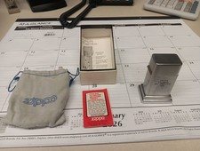 Vintage Unstruck Zippo Barcroft Table Lighter ESC&M 5th ANNUAL GOLf  EVENT picture