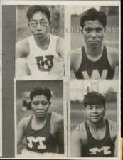 1932 Press Photo Field & Track stars S. Nago, K. Simiyoshi, Y. Nago and M. Ochia picture