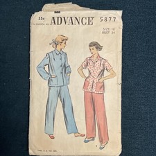 Vintage ADVANCE 5877 Misses Pajamas Size 16 picture