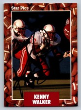Kenny Walker Signed Autograph 1991 Star Pics Football Card Nebraska DE picture