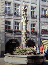 1975 Pfeifer Brunnen Fountain Bagpiper Bern Switzerland Ektachrome 35mm Slide picture