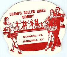 MJS Signed 1940s Roller Skating Rink Sticker Champs Armory WWII Richmond KY s21 picture