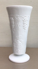 Vintage INDIANA COLONY HARVEST MILK GLASS PEDESTAL VASE Footed 7 ¾” picture