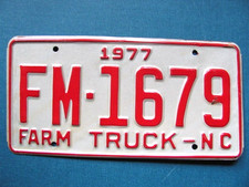 1977 NORTH CAROLINA NC LICENSE PLATE 