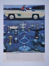 Mercedes Benz 300 SL Roadster Vintage 1961 Treasured Trophy Original Print Ad picture