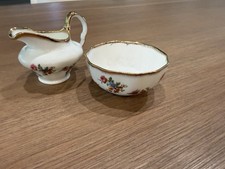 Vintage Elizabethan Bone China Creamer And Sugar Bowl,floral picture