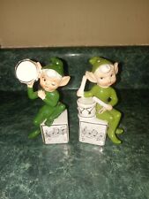 VTG Salt and Pepper Shakers Pixie Elf with Musical Instruments NAPCO Japan picture