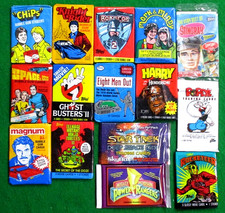 VINTAGE WAX/FOIL CARD PACKS 15 DIFF.-CHIPS-GHOST BUSTERS-POWER RANGERS-TMNT+++++ picture