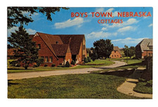 Father Flanagan's Boys' Home Cottages ~ Omaha Nebraska ~ Vintage Postcard picture
